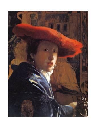 338x450 Girl With A Red Hat, C.1665 Giclee Print By Johannes Vermeer - Girl In Red Hat Painting