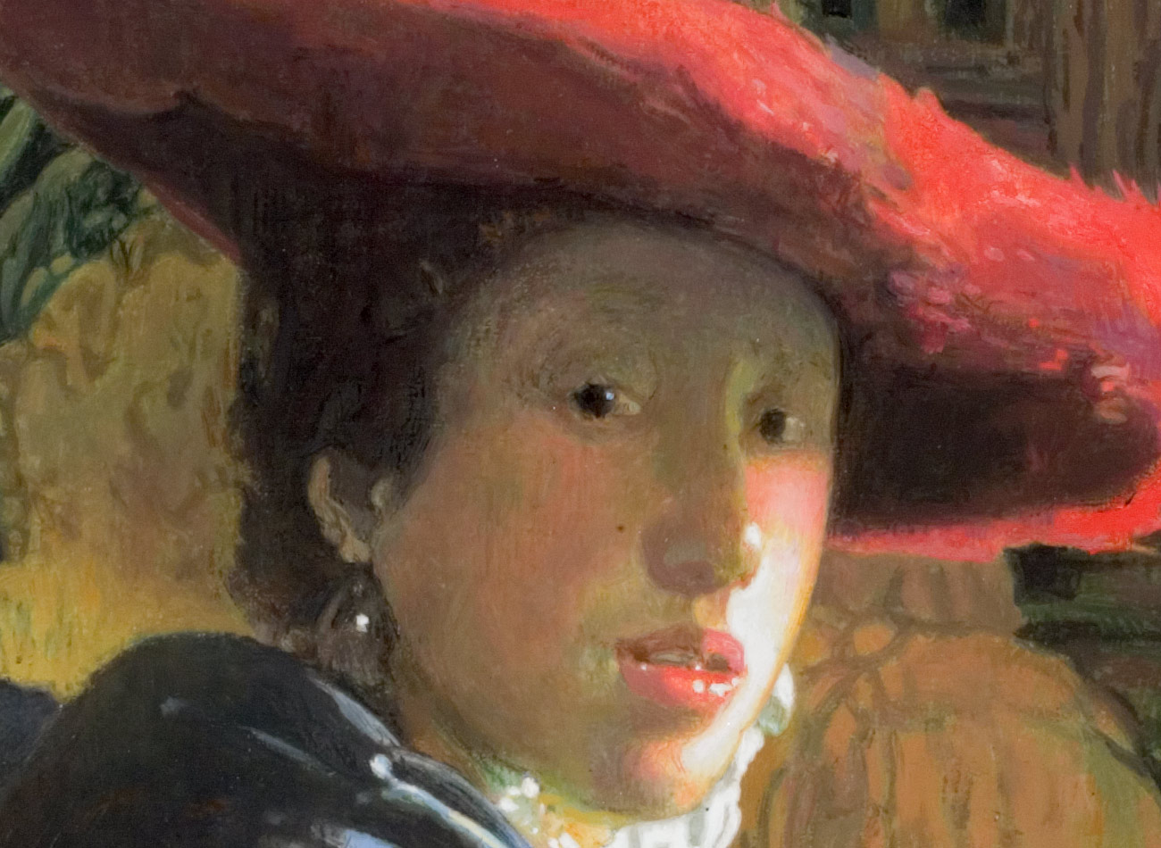 1300x950 Girl With A Red Hat - Girl In Red Hat Painting