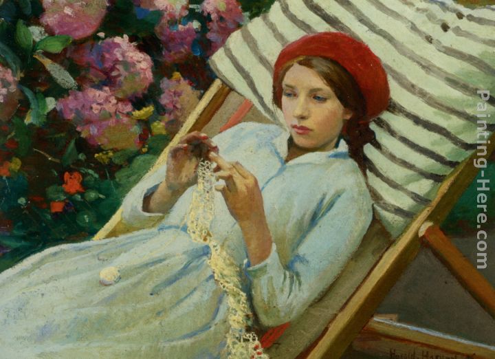 720x522 Harold Harvey Girl With A Red Hat Painting Anysize 50% Off - Girl In Red Hat Painting