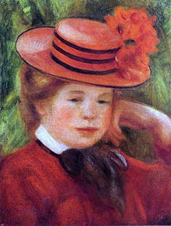 340x450 Pierre Auguste Renoir Young Girl In A Red Hat - Girl In Red Hat Painting