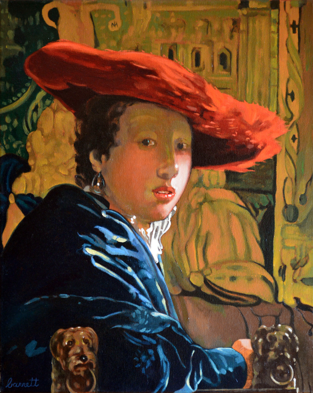 1000x1254 The Girl With The Red Hat Gregory Barrett - Girl In Red Hat Painting