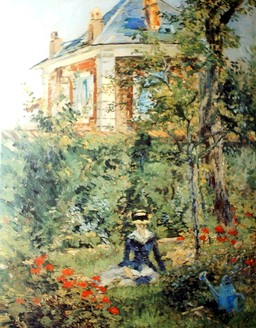 256x328 Oil Painting Of A Girl In The Garden - Girl In The Garden Painting