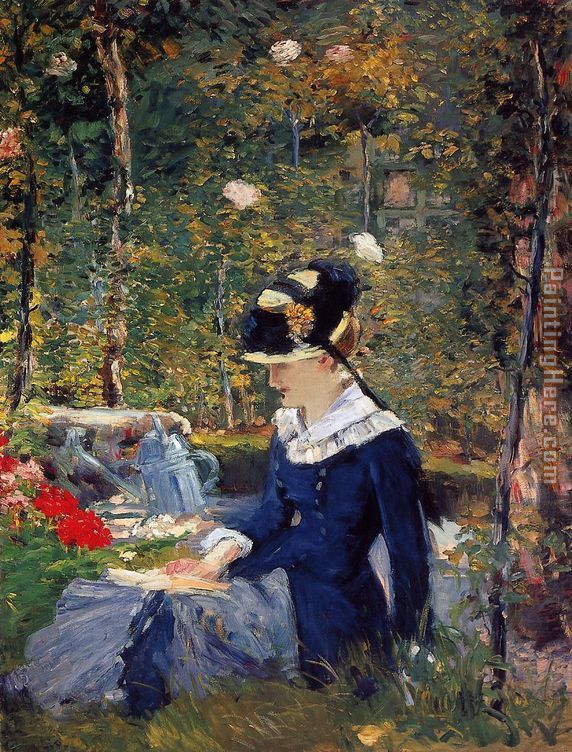 572x752 Edouard Manet Young Woman In The Garden Painting Anysize 50% Off - Girl In The Garden Painting