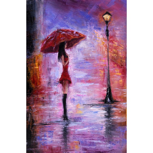 Girl In The Rain Painting At Paintingvalleycom Explore