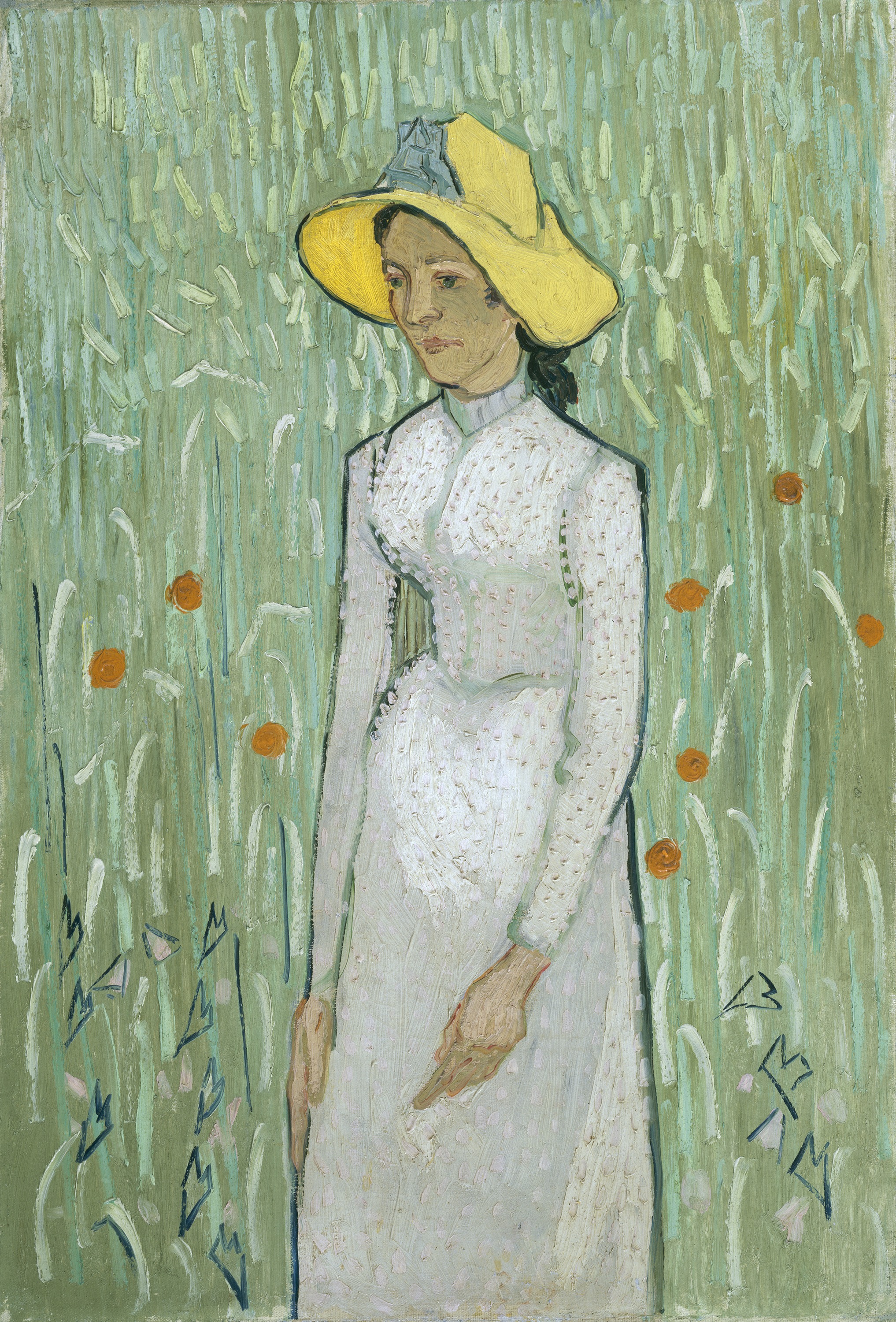 2034x3000 Girl In White - Girl In Wheat Field Painting