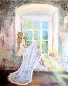 239x300 Girl In White Dress Paintings - Girl In White Dress Painting