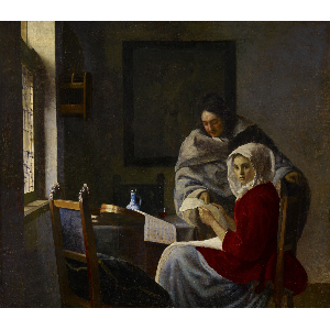 300x300 Johannes Vermeer - Girl Interrupted Painting