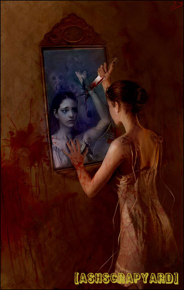 636x1000 Its Been So Have Forgotten How I Even Looked Aisha'S - Girl Looking In Mirror Painting