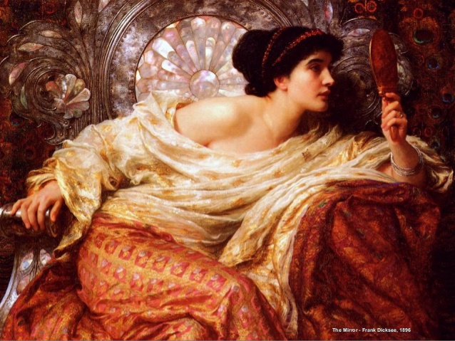 638x479 Women And Mirrors, Paintings (Alejandro Sanz - Girl Looking In Mirror Painting