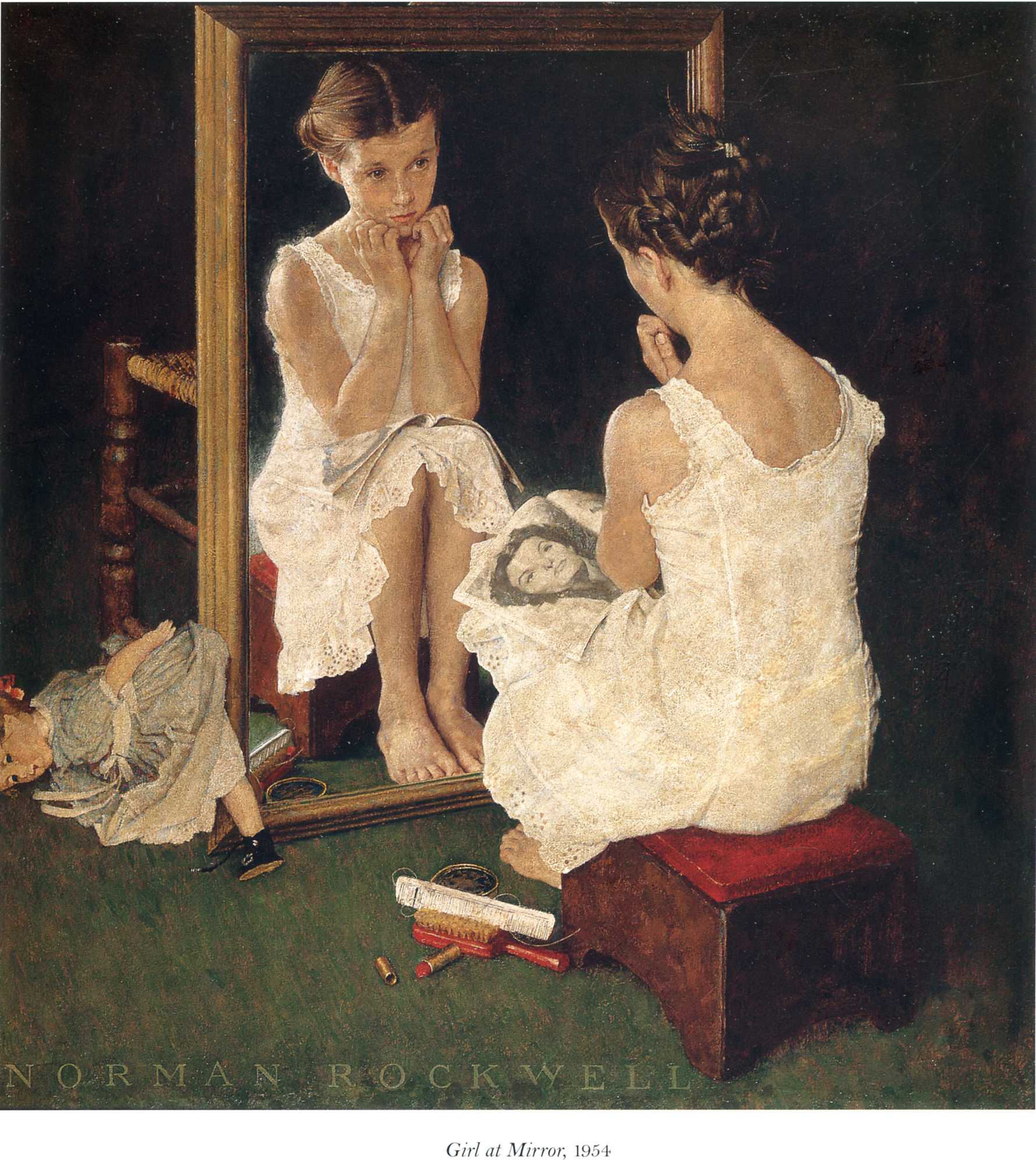 1779x1994 - Girl Looking In Mirror Painting