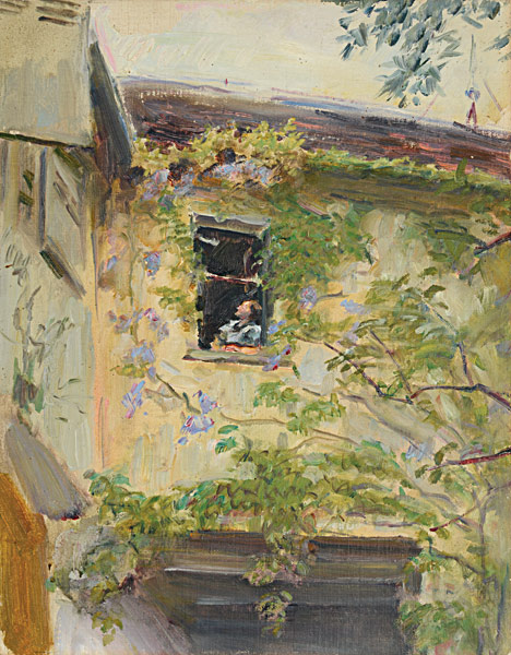 468x600 Max Slevogt, Young Girl In The Window Oil Painting - Girl Looking Out Window Painting