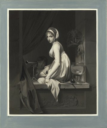 358x428 Print Of A Girl - Girl Looking Out Window Painting