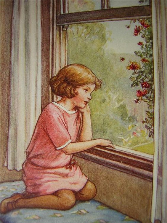 564x752 So This Isn'T A Real Post, But - Girl Looking Out Window Painting