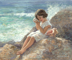 300x250 Girl On Beach Paintings Fine Art America - Girl On Beach Painting