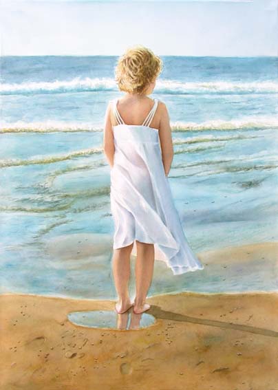 404x567 Girl - Girl On Beach Painting