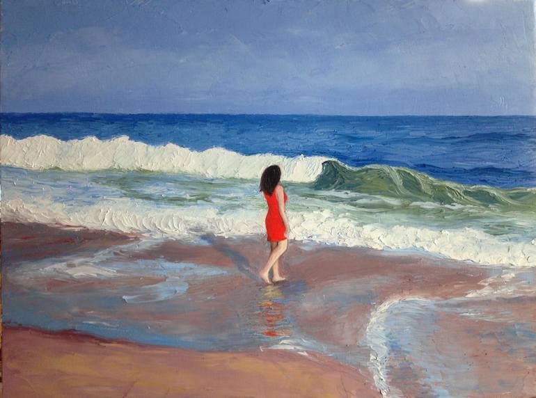Take me to the beach. Картина девушка на море в платье. За столиком у моря картины. Море картины c Frau. Girls on Beach Art.