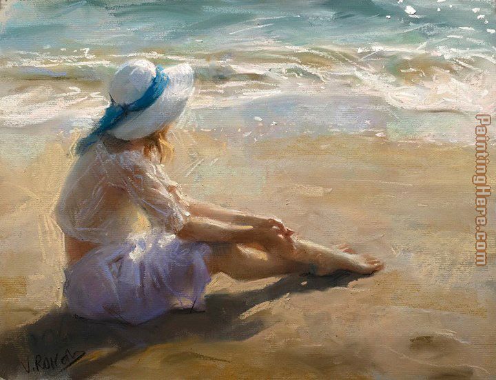 720x551 Vicente Romero Redondo Girl On The Beach Painting Anysize 50% Off - Girl On Beach Painting