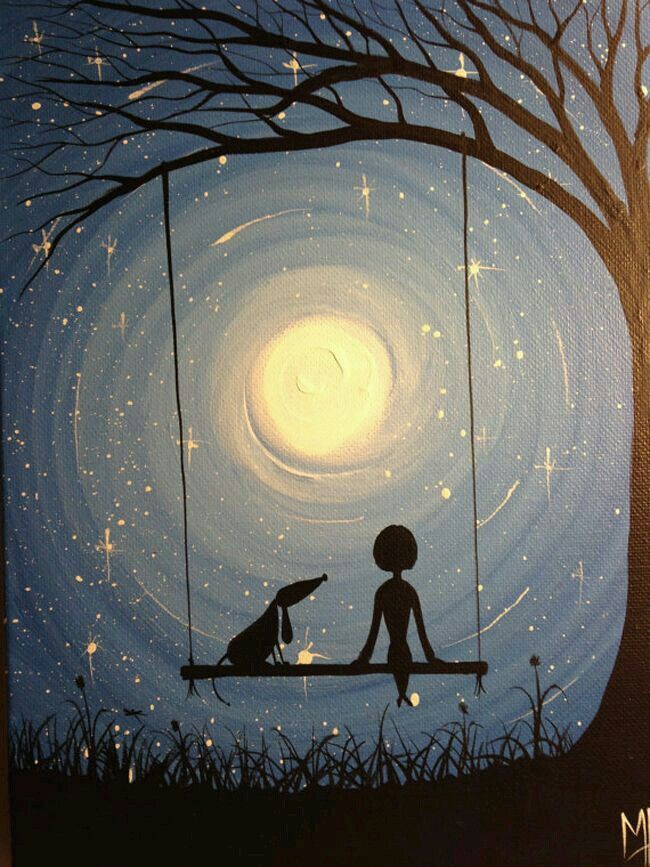 650x867 Pin By Maristela On Sonhos E - Girl On Swing Painting