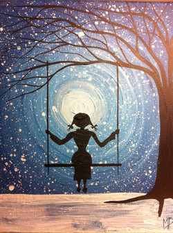 250x335 Tree Swing Paintings - Girl On Swing Painting