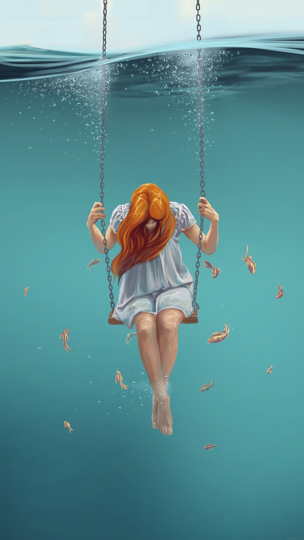 Girl On Swing Painting 30 