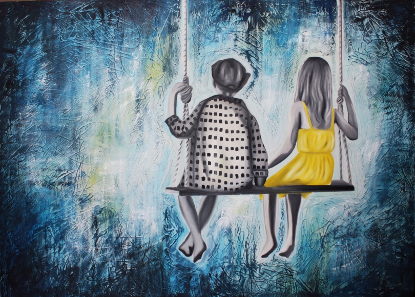 810x581 Claire Hall Design - Girl On Swing Painting