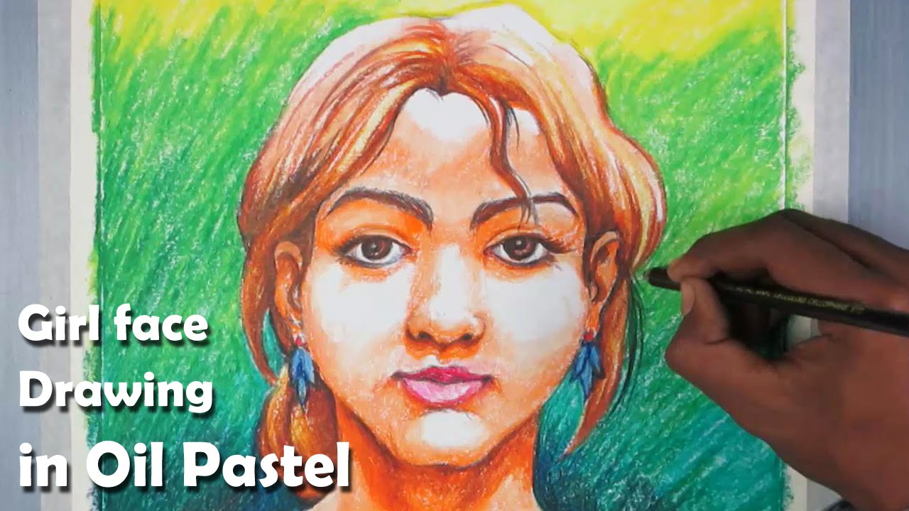 1280x720 How To Draw A Girl Face And Paint Step By Step In Oil Pastel - Girl Painting A Picture