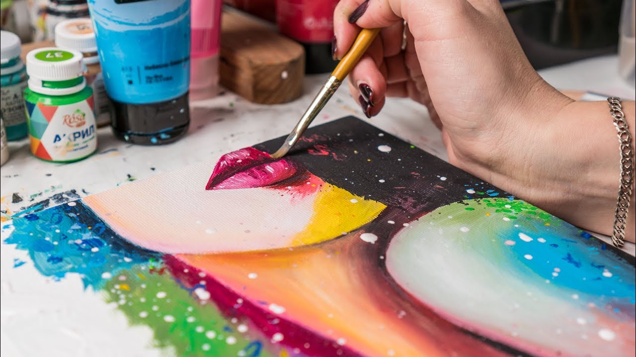 1280x720 Acrylic Painting - Girl Painting A Picture