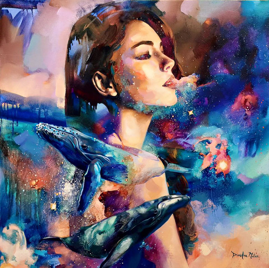 880x876 Talented 16 Year Old Artist Turns Her Wildest Dreams Into - Girl Painting Art