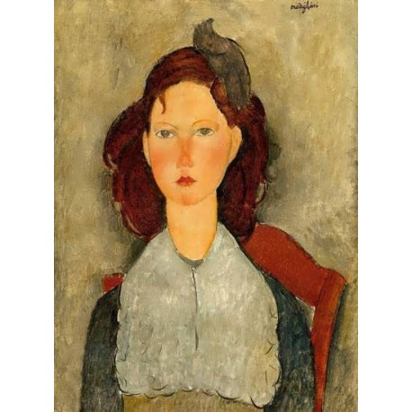 458x458 Young Girl Seated By Amedeo Modigliani Oil Painting Reproductions. - Girl Painting Art