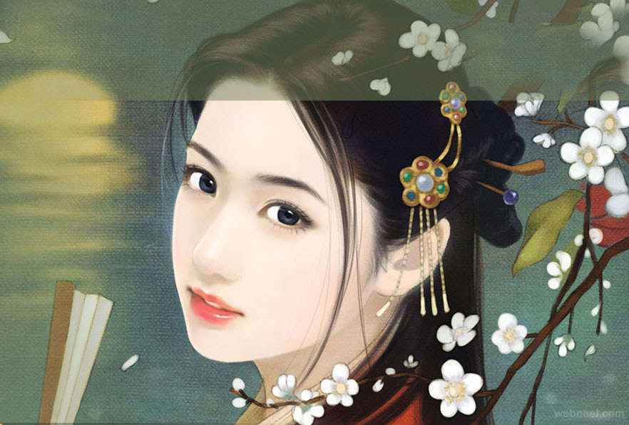 882x596 Chinese Art Painting Girl Ancient 6 - Girl Painting Art
