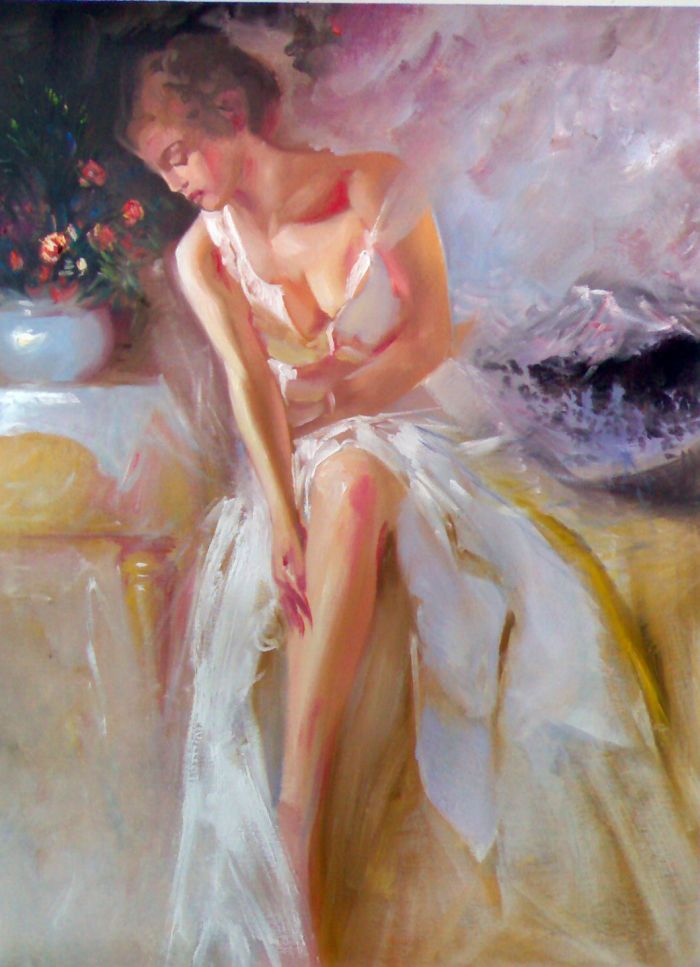 700x967 Art Reproductions And Original Oil Paintings Landscapes, Paintings - Girl Painting Art