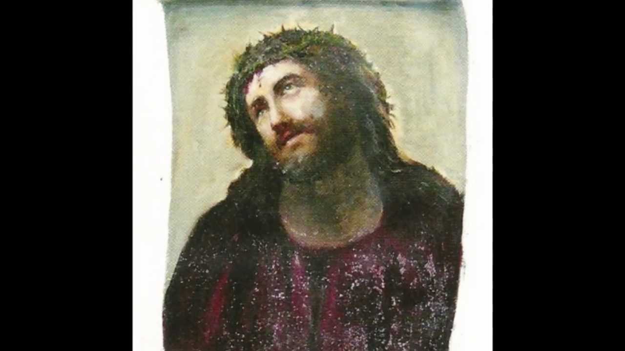 1280x720 Woman Destroys Masterpiece Of Jesus - Girl Painting Jesus