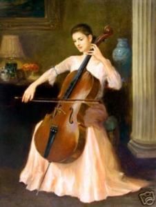 226x300 John Bulloch Souter - Girl Playing Cello Painting