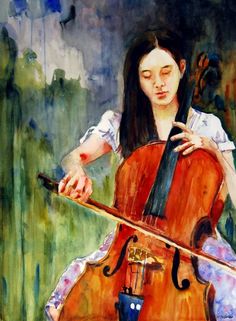 236x321 Woman With Violoncello Ii By 1937, Oil On Canvas - Girl Playing Cello Painting