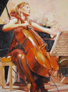 236x320 Artwork Detail Cello, Paintings And Painting Art - Girl Playing Cello Painting