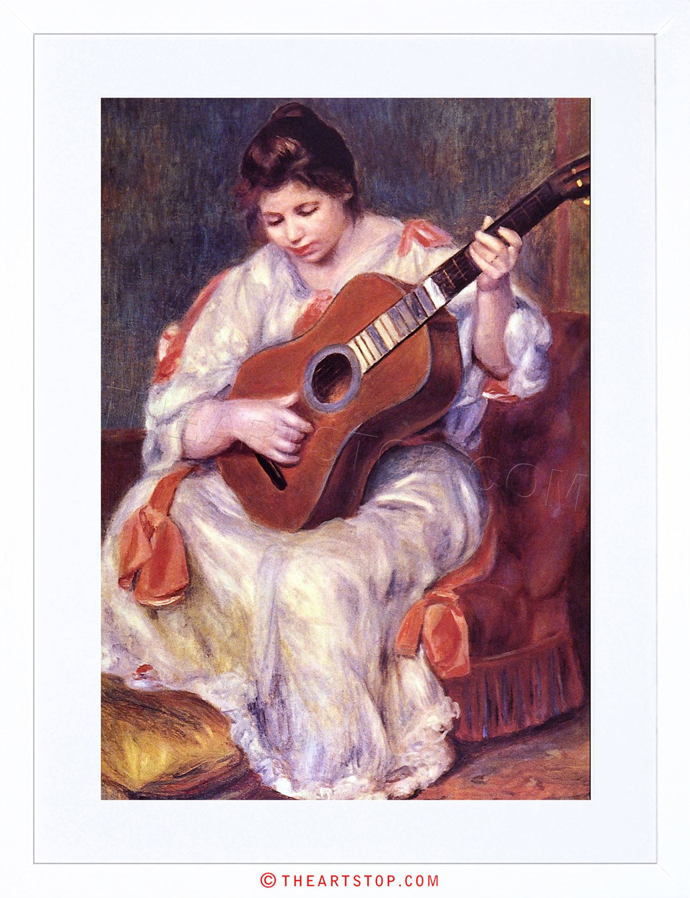 1382x1800 Painting Renoir Girl Playing Guitar Old Master Framed Picture Art - Girl Playing Guitar Painting