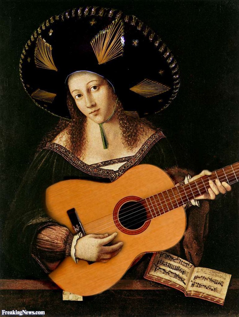 800x1059 Woman Playing Guitar Painting Pictures - Girl Playing Guitar Painting