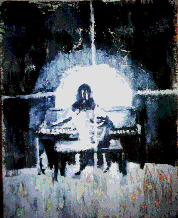 576x708 Girl Playing Piano Painting By Adrianna Stewart - Girl Playing Piano Painting