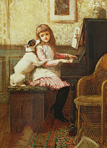 217x300 Girl Playing Piano Paintings Fine Art America - Girl Playing Piano Painting