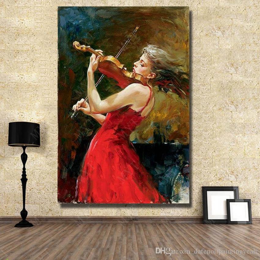 Girl Playing Violin Painting
