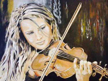 375x281 Girl Playing Violin Paintings For Sale Saatchi Art - Girl Playing Violin Painting