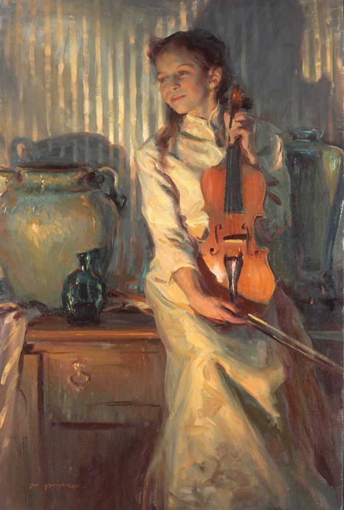 674x1000 24 Best Viool Images On Art Music, Cello And Music - Girl Playing Violin Painting