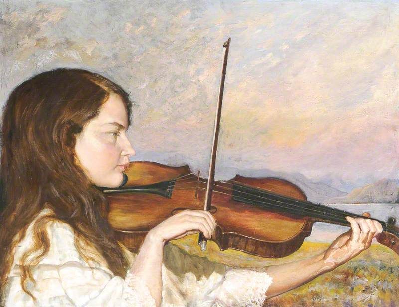 800x616 Bbc - Girl Playing Violin Painting