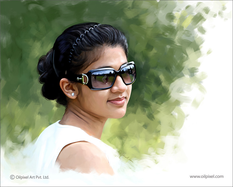 940x756 Digitized Girl Portrait Painting Self Portrait Painting By Oilpixel - Girl Portrait Painting