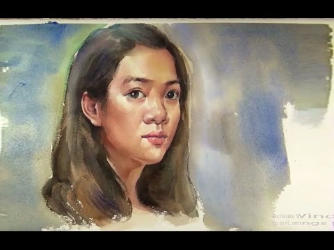 480x360 Watercolor Portrait Painting Demo Girl Portrait - Girl Portrait Painting