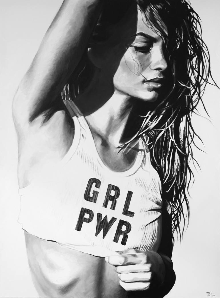 770x1040 Saatchi Art Girl Power Painting By Cindy Press - Girl Power Painting