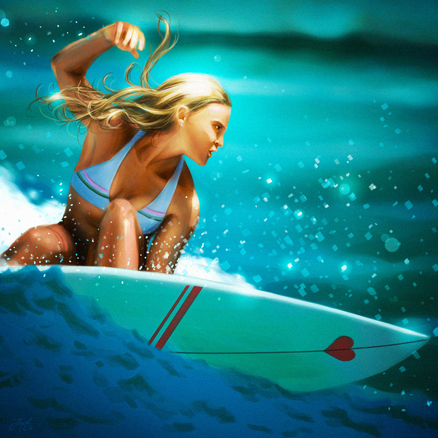 894x894 Surfer Girl Power By Digsanchez - Girl Power Painting
