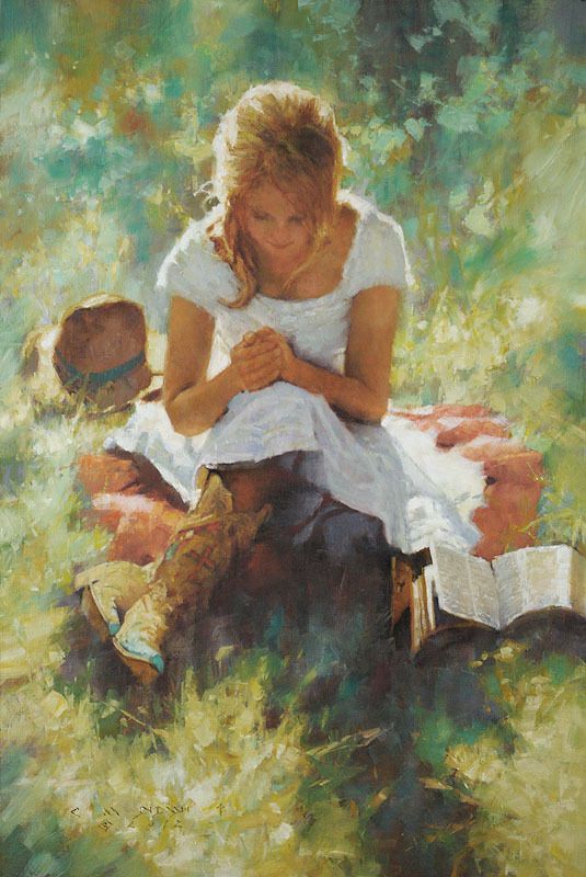Girl Praying Painting