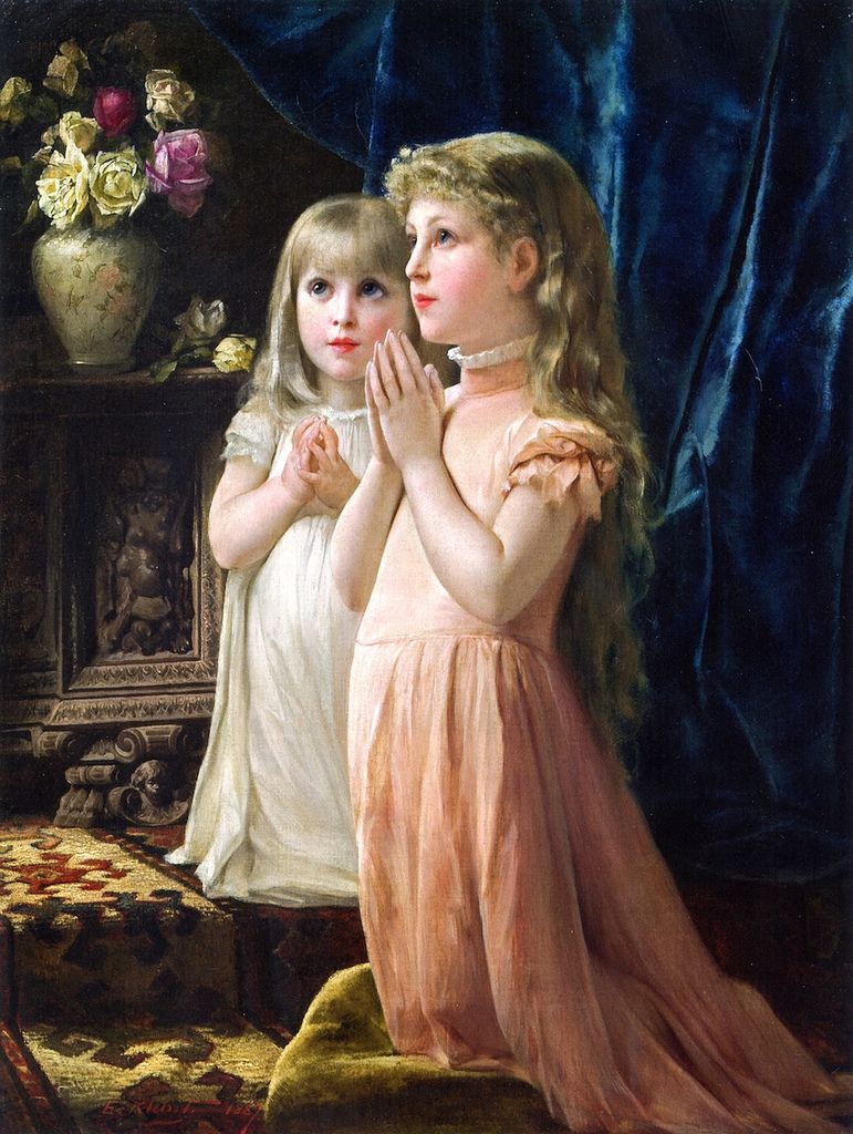 771x1024 Ernst Klimt - Girl Praying Painting