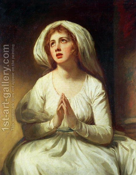 466x600 Lady Hamilton Praying George Romney Reproduction 1st Art Gallery - Girl Praying Painting